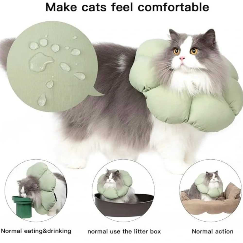 HIDREAM Cat Medium Cone Collar,Cute Cat Recover Elizabethan Collar